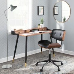 LumiSource Lombardi Height Adj. Office Chair, Walnut And Black 20 LumiSource Lombardi Height Adj. Office Chair, Walnut And Black -Boraam Industries Shop 4ee1181f0311213f 7289 w800 h800 b0 p0
