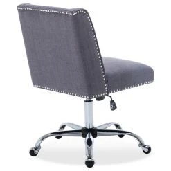 Belleze Upholstered Fabric Office Chair Nailhead Trim Swivel Task Chair, Grey -Boraam Industries Shop 4f3156610d809488 7887 w800 h800 b1 p0