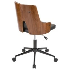 LumiSource Stella Office Chair, Walnut Wood And Black PU Leather -Boraam Industries Shop 501105ac0b842c02 5751 w800 h800 b1 p0