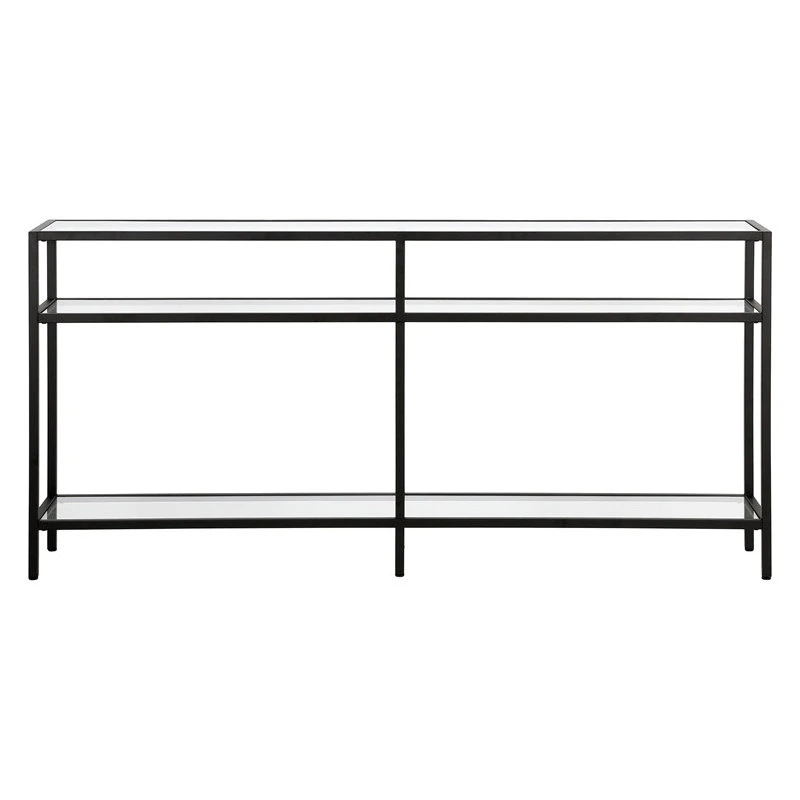 Henn&Hart 64" Blackened Bronze Metal/Glass Console Table 4 Henn&Hart 64" Blackened Bronze Metal/Glass Console Table - Image 2