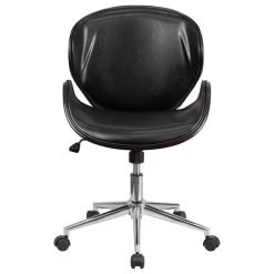 Flash Furniture Mid-Back Mahogany Wood Swivel Conference Chair, Black Leather, Black/Mahogany -Boraam Industries Shop 50613c8b0fb4bf8a 9736 w800 h800 b1 p0