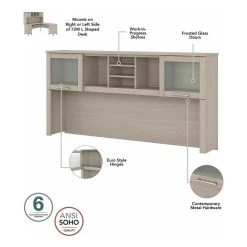 Bush Business Furniture Somerset 72W Sit To Stand L Desk With Hutch In Sand Oak - Engineered Wood -Boraam Industries Shop 50d1e7a600ee6cd9 5073 w800 h800 b1 p0