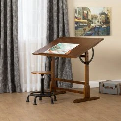 Studio Designs Elegant Distressed Vintage Drafting Table, Rustic Oak, 42"x30" -Boraam Industries Shop 511187540c0199be 4926 w800 h800 b0 p0
