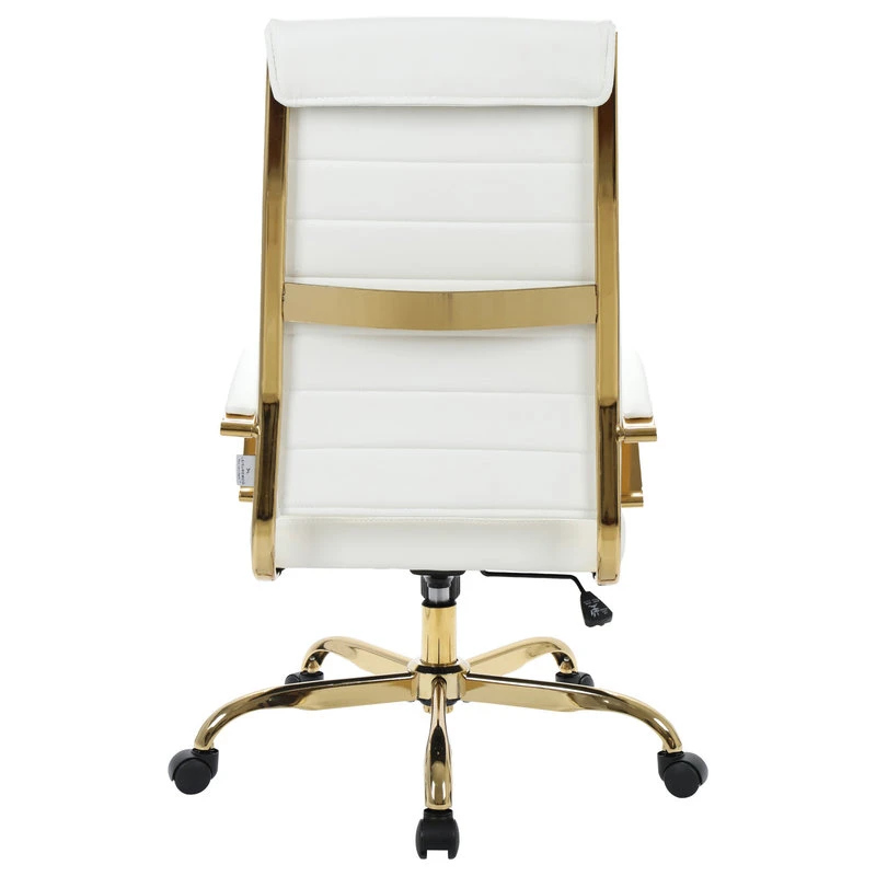 Leisuremod Benmar High-Back Mid Century Modern Leather Office Chair Gold Frame, 8 Leisuremod Benmar High-Back Mid Century Modern Leather Office Chair Gold Frame, - Image 6
