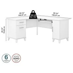 Bush Industries Somerset 60W L Shaped Desk With Storage, White 14 Bush Industries Somerset 60W L Shaped Desk With Storage, White -Boraam Industries Shop 51b16bfb0f17259b 0426 w800 h800 b1 p0