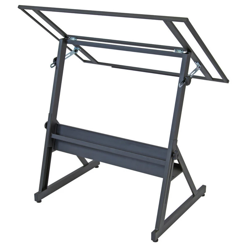 Studio Designs Solano Adjustable Drafting Table Charcoal/Clear Glass 6 Studio Designs Solano Adjustable Drafting Table Charcoal/Clear Glass - Image 4