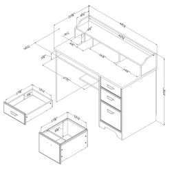 South Shore Furniture South Shore Versa Computer Desk With Hutch In Gray Maple -Boraam Industries Shop 51d124be0f2e317b 9121 w800 h800 b1 p0