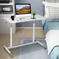Costway Height Adjustable Computer Desk Sit To Stand Rolling Notebook Table -Boraam Industries Shop 51f109cd0e6f0675 2683 w800 h800 b0 p0