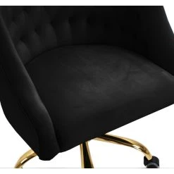 Meridian Furniture Arden Swivel And Adjustable Velvet Office Chair, Black, Rich Gold Base -Boraam Industries Shop 52514e1602682f3d 5383 w800 h800 b0 p0