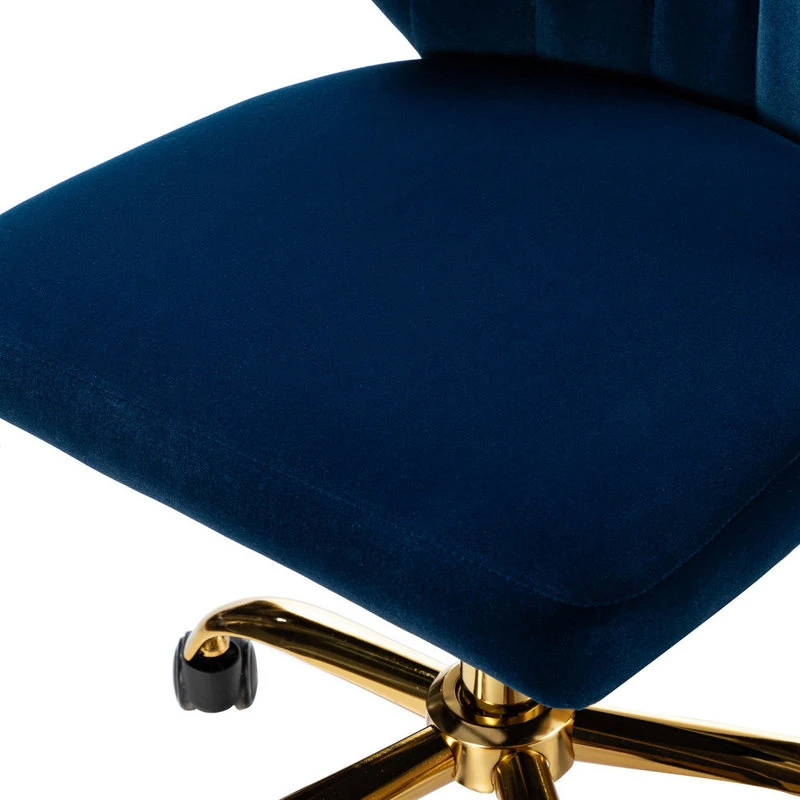 Karat Home Swivel Task Chair With Tufted Back, Navy 7 Karat Home Swivel Task Chair With Tufted Back, Navy - Image 5