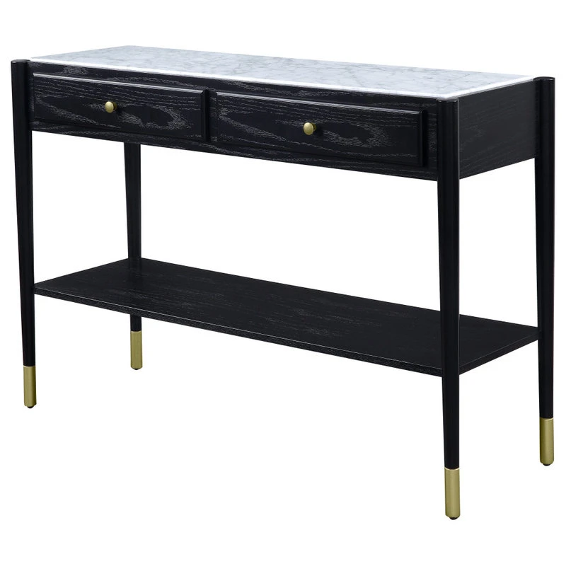 Acme Furniture Atalia Sofa Table, Marble And Black 4 Acme Furniture Atalia Sofa Table, Marble And Black - Image 2