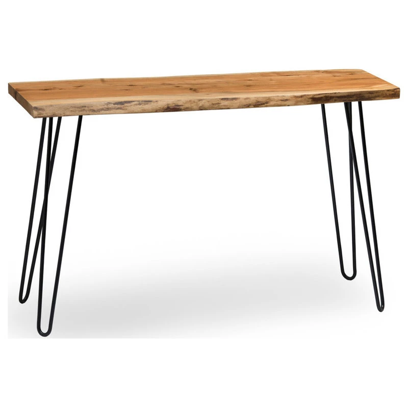 Bolton Furniture, Inc. Hairpin Natural Live Edge Wood, Metal 48" Media Console Table, Natural 3 Bolton Furniture, Inc. Hairpin Natural Live Edge Wood, Metal 48" Media Console Table, Natural