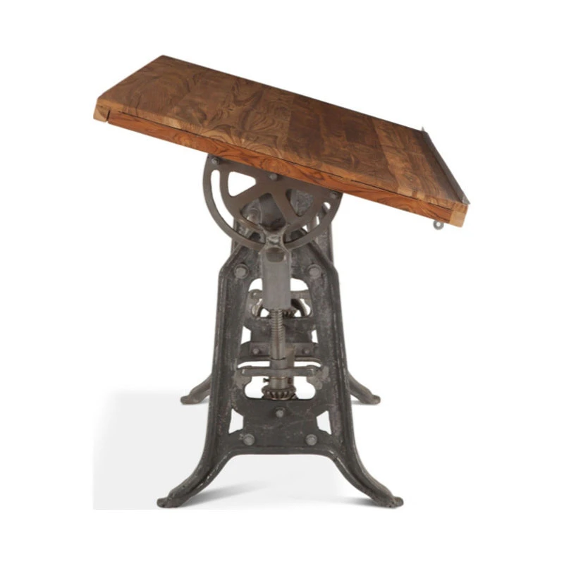 Marco Polo Imports Levi Industrial 62" Adjustable Drafting Desk, Natural Brown 5 Marco Polo Imports Levi Industrial 62" Adjustable Drafting Desk, Natural Brown - Image 3