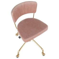 Lumisource Tania Task Chair, Gold Metal, Pink Velvet -Boraam Industries Shop 549160dd0d892014 5747 w800 h800 b1 p0