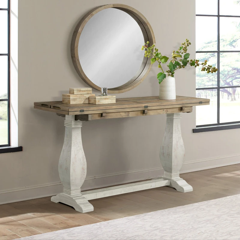 Martin Svensson Home Napa Solid Wood Flip Top Sofa Table White Stain And Natural 7 Martin Svensson Home Napa Solid Wood Flip Top Sofa Table White Stain And Natural - Image 5