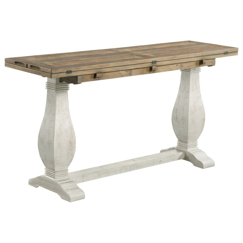 Martin Svensson Home Napa Solid Wood Flip Top Sofa Table White Stain And Natural 5 Martin Svensson Home Napa Solid Wood Flip Top Sofa Table White Stain And Natural - Image 3