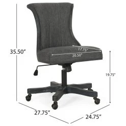 GDFStudio Andrea Contemporary Upholstered Roll Back Swivel Office Chair, Charcoal/Weathere -Boraam Industries Shop 56c1008100a7602d 5980 w800 h800 b1 p0