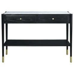 Acme Furniture Atalia Sofa Table, Marble And Black