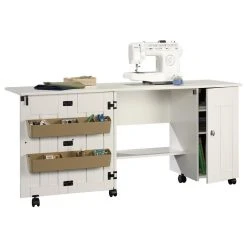 Sauder Engineered Wood Drop-Leaf Sewing Or Craft Table In Soft White -Boraam Industries Shop 5951c311002f5125 3413 w800 h800 b1 p0