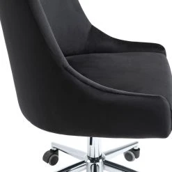 Meridian Furniture Karina Swivel And Adjustable Velvet Office Chair, Black, Rich Chrome Base -Boraam Industries Shop 5a81dd2c02bc97a8 7161 w800 h800 b0 p0
