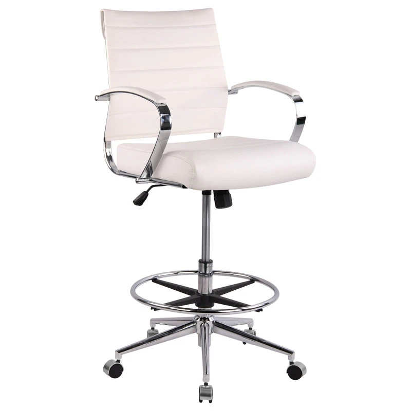 Poly & Bark Poly And Bark Tremaine Drafting Chair, White 3 Poly & Bark Poly And Bark Tremaine Drafting Chair, White