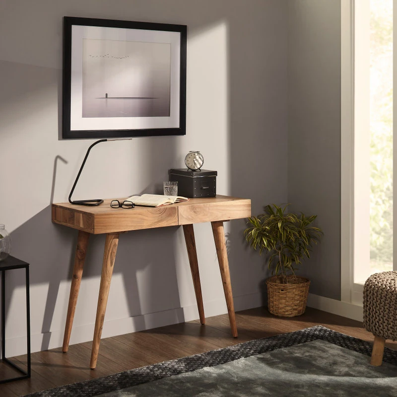 Oak Idea Pratt Office Desk, Natural Walnut 7 Oak Idea Pratt Office Desk, Natural Walnut - Image 5