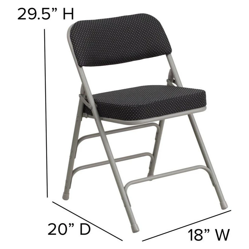 Flash Furniture Hercules Series Premium Black Pin-Dot Fabric Metal Folding Chair 6 Flash Furniture Hercules Series Premium Black Pin-Dot Fabric Metal Folding Chair - Image 4