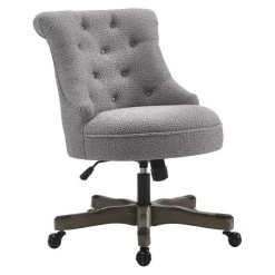 Linon Home Decor Products Linon Sinclair Wood Upholstered Office Chair In Light Gray