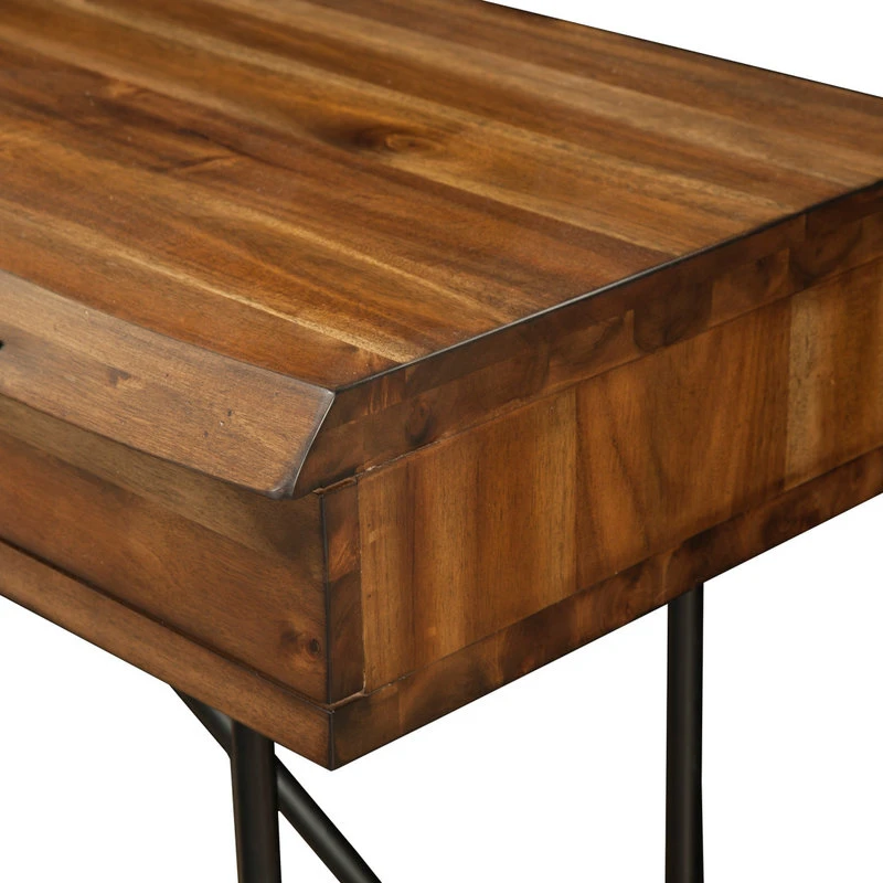 Alpine Furniture, Inc Live Edge Writing Desk, Light Walnut 5 Alpine Furniture, Inc Live Edge Writing Desk, Light Walnut - Image 3