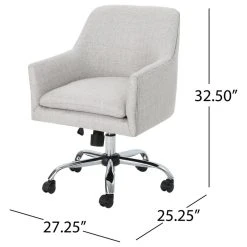 GDFStudio GDF Studio Morgan Mid Century Modern Fabric Home Office Chair With Chrome Base, Beige -Boraam Industries Shop 5d615c8701e132e9 4222 w800 h800 b1 p0