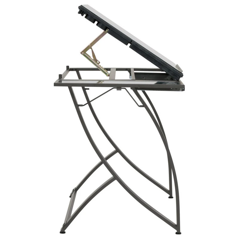 Studio Designs Luxe Drawing, Drafting, Craft Table, Drawer/Folding Side Shelf, Pewter Gray 6 Studio Designs Luxe Drawing, Drafting, Craft Table, Drawer/Folding Side Shelf, Pewter Gray - Image 4