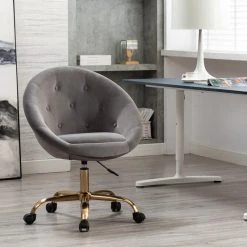 Duhome Elegant Lifestyle Button Tufted Velvet Papasan Rolling Chair, Grey -Boraam Industries Shop 5d818967003f0710 6698 w800 h800 b0 p0