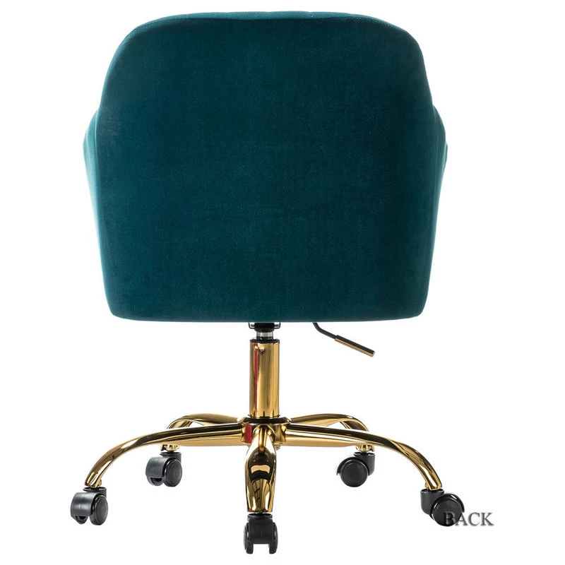 Karat Home Swivel Task Chair With Tufted Back, Teal 6 Karat Home Swivel Task Chair With Tufted Back, Teal - Image 4