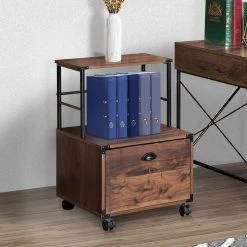 AGH Deco Brunei Mobile Lateral File Cabinet, Walnut Wood Grain 13 AGH Deco Brunei Mobile Lateral File Cabinet, Walnut Wood Grain -Boraam Industries Shop 5ed11eda0d3f9ded 3264 w800 h800 b0 p0