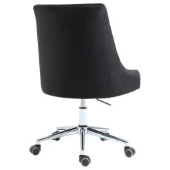 Meridian Furniture Karina Swivel And Adjustable Velvet Office Chair, Black, Rich Chrome Base -Boraam Industries Shop 6181945d02bc97a4 7161 w800 h800 b1 p0
