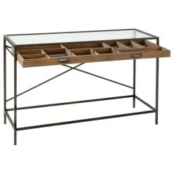 Tripar Interantional, Inc Glass Top Console Table With 1 Wooden Drawer -Boraam Industries Shop 619172160ecd4069 3298 w800 h800 b1 p0