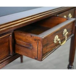 Crafters And Weavers Legacy Solid Mahogany Wood Leather Top Desk, Brown Walnut -Boraam Industries Shop 61a12db80bdcb8bc 9133 w800 h800 b0 p0