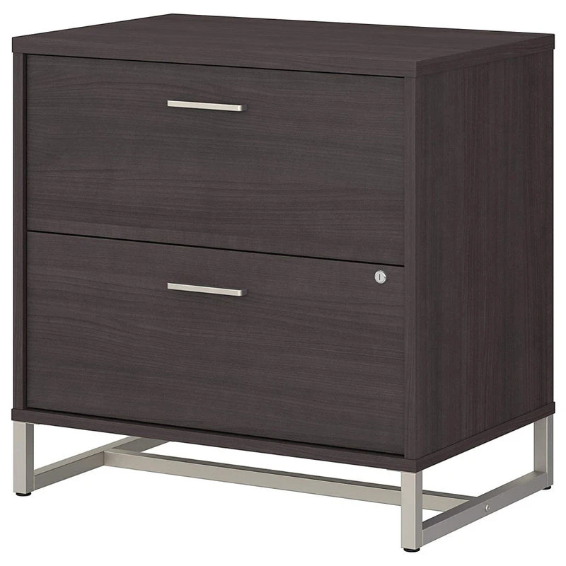 EFurnish Filing Cabinet, Metal Base With 2 Lockable Drawers & Pull Handles, Storm Grey 3 EFurnish Filing Cabinet, Metal Base With 2 Lockable Drawers & Pull Handles, Storm Grey