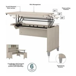 Bush Business Furniture Somerset 72W Sit To Stand L Desk With Hutch In Sand Oak - Engineered Wood -Boraam Industries Shop 631184c900ee6cd8 5073 w800 h800 b1 p0
