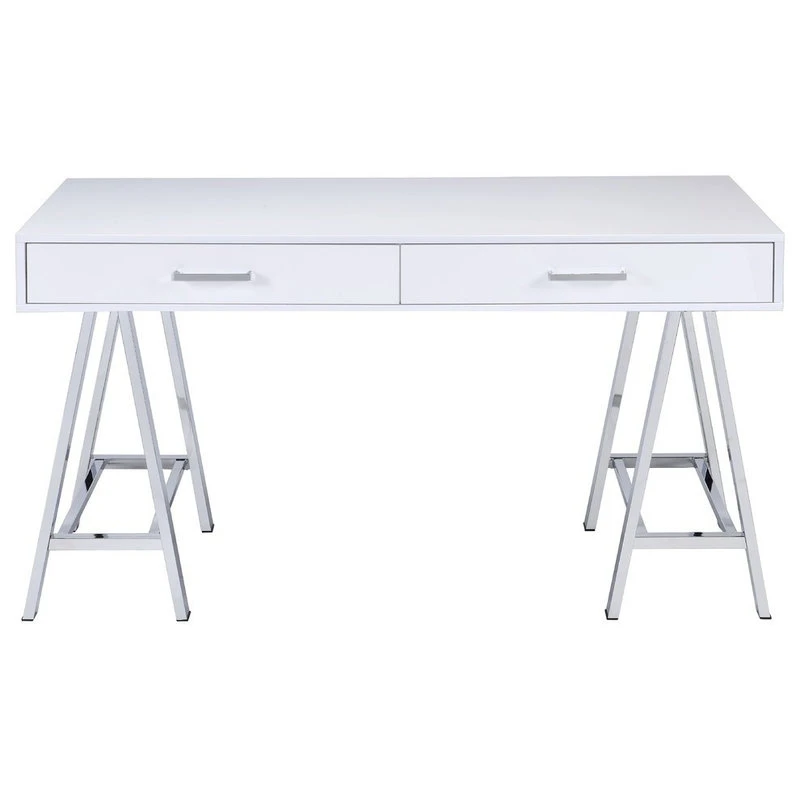 Acme Furniture Coleen Desk, White And Chrome 5 Acme Furniture Coleen Desk, White And Chrome - Image 3