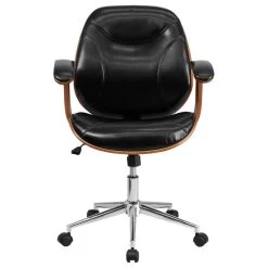 Offex OFX-400296-FF Mid-Back Black Leather Executive Wood Swivel Office Chair -Boraam Industries Shop 6431264e0bbcc75f 0441 w800 h800 b1 p0