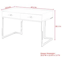 Nicole Miller Moku Desk, 2 Drawers, White And Gold -Boraam Industries Shop 653159920e9f65d8 9558 w800 h800 b1 p0