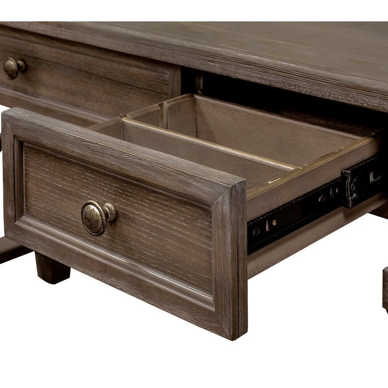 Martin Furniture Carson Traditional Wood Writing Desk In Weathered Dove 5 Martin Furniture Carson Traditional Wood Writing Desk In Weathered Dove - Image 3