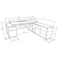 Zuri Furniture 79” Ford Black Oak Wood Desk Right Return Letter/Legal Filing Drawers/Storage -Boraam Industries Shop 65d129490aba733c 8297 w800 h800 b1 p0 1 1