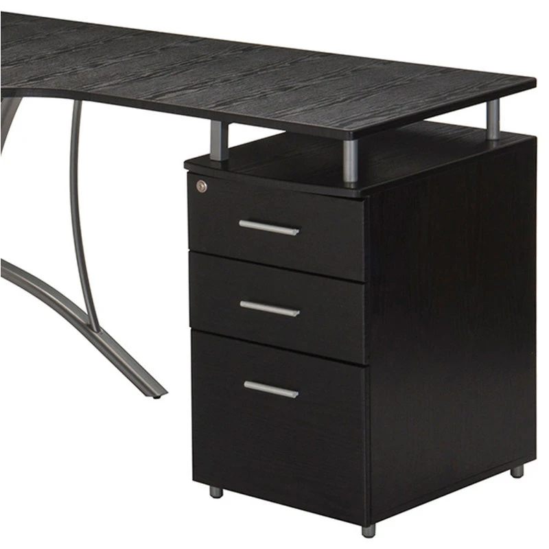 Rta Products- L Techni Mobili L-Shape Corner Desk With File Cabinet 7 Rta Products- L Techni Mobili L-Shape Corner Desk With File Cabinet - Image 5