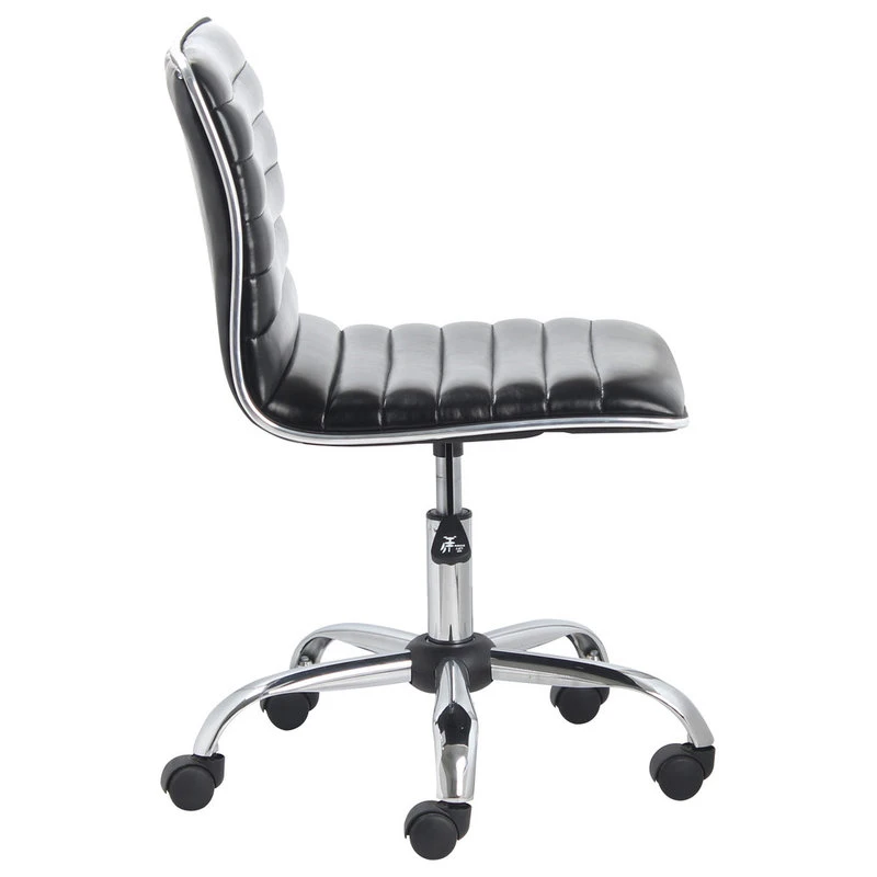 Btexpert Filipe Low-Back Armless Office Chair, Black And Chrome 5 Btexpert Filipe Low-Back Armless Office Chair, Black And Chrome - Image 3