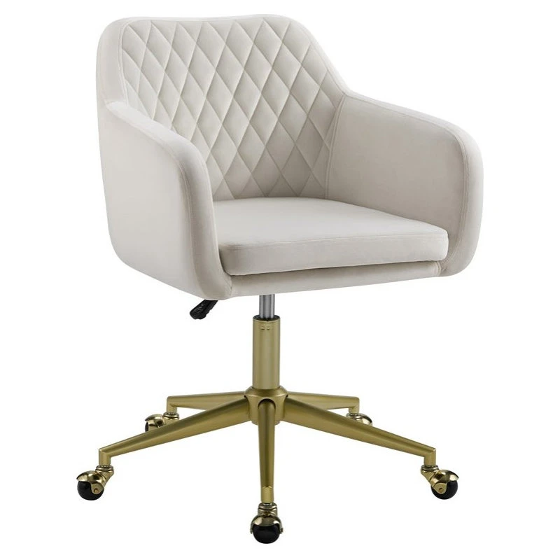 Linon Home Decor Products Linon Lyla Upholstered Quilted Office Chair In Off White 3 Linon Home Decor Products Linon Lyla Upholstered Quilted Office Chair In Off White