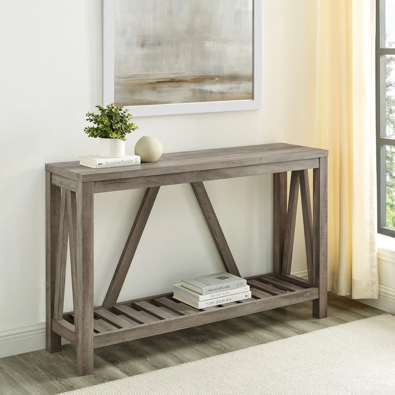 Walker Edison 52" Modern Farmhouse Entryway Table, Gray Wash 4 Walker Edison 52" Modern Farmhouse Entryway Table, Gray Wash - Image 2