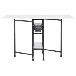 Studio Designs Sew Ready Cutting Table With Baskets 36" Fixed Height In Charcoal, White