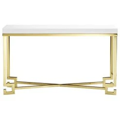Pangea Home Sophia Console, White Lacquer And Gold